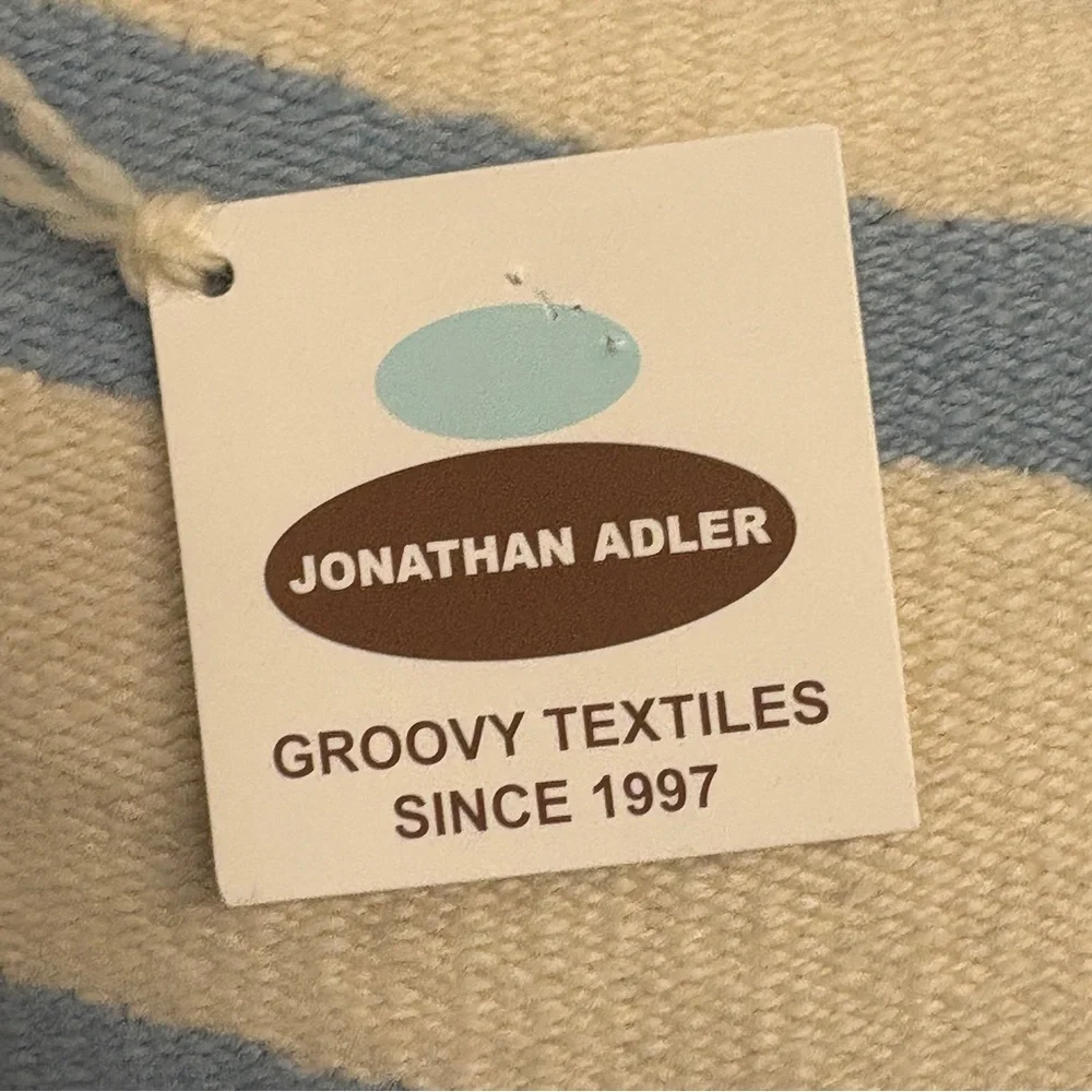Jonathan Adler Pillow in Signature Zebra Pattern, Wool, 16”x16”, NWT